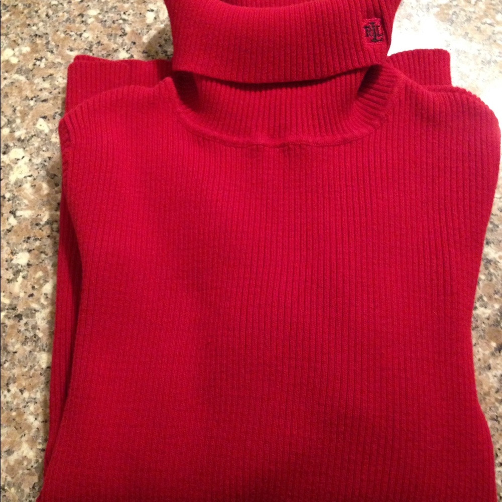 Ralph Lauren Red Turtleneck Sweater